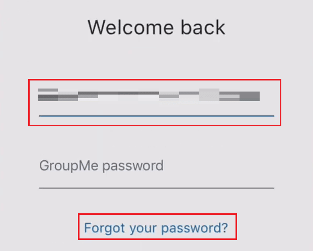Введите зарегистрированный адрес электронной почты GroupMe и нажмите «Забыли пароль».