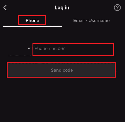 Enter your Phone number and tap on Send code | How to Contact Musically for Retrieving Account