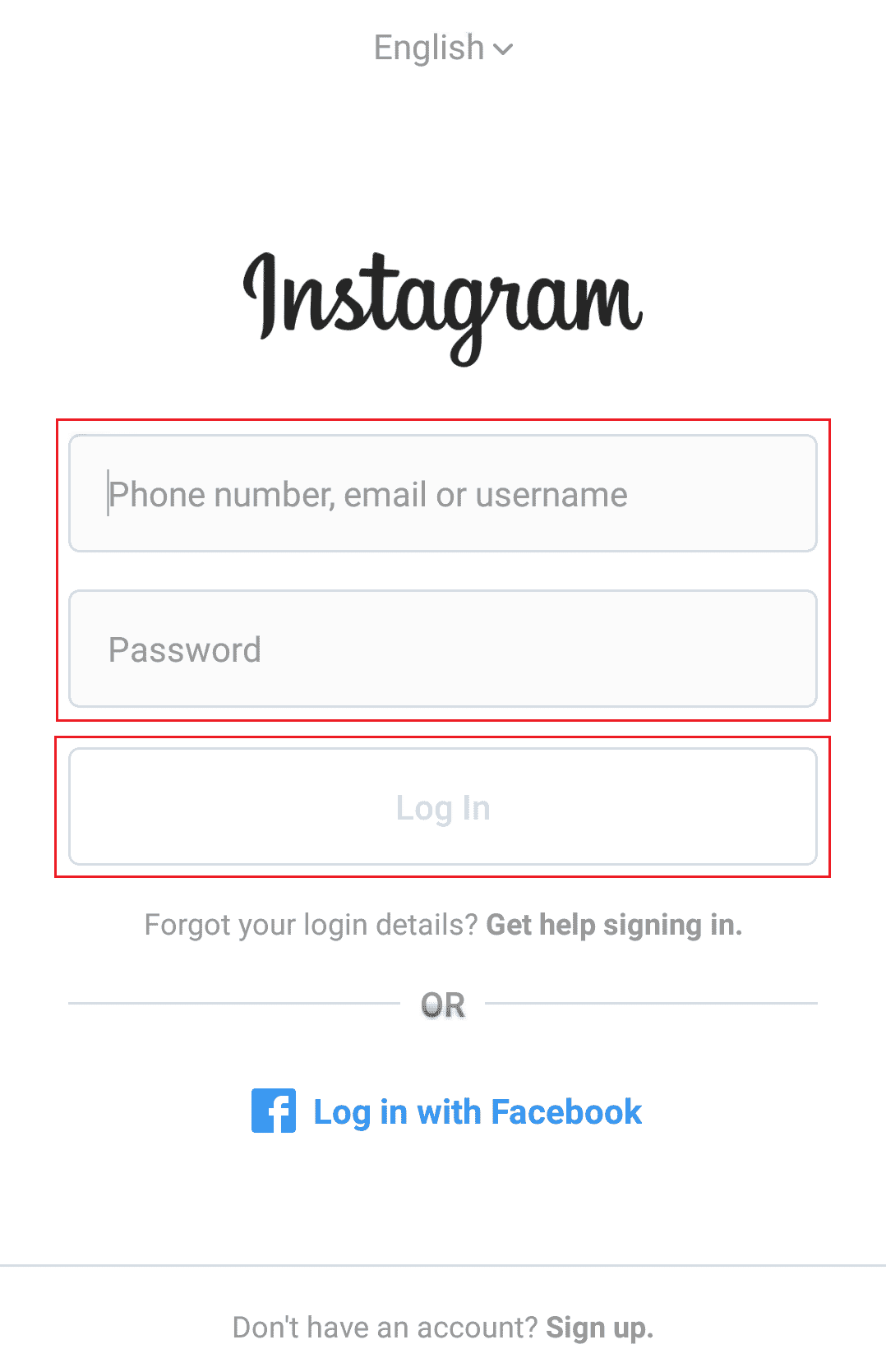 Enter your Phone number, email address, or username and Password - tap on Log In