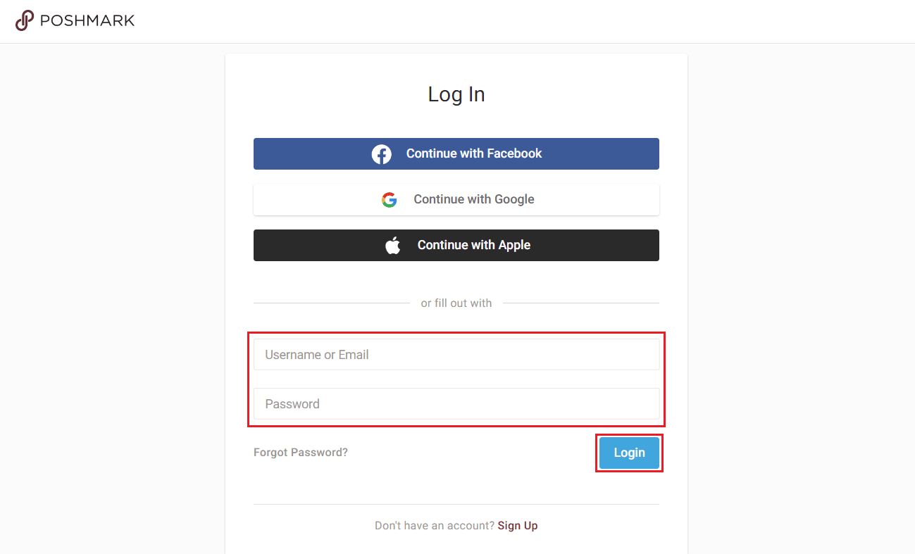 Enter your Username or Email and Password and click on Login