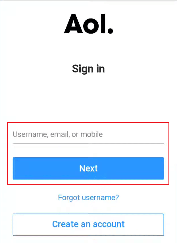 Enter your Username, phone number, or email address and tap on Next | 