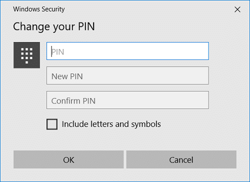 Enter your current PIN to verify your identity then enter a new PIN number
