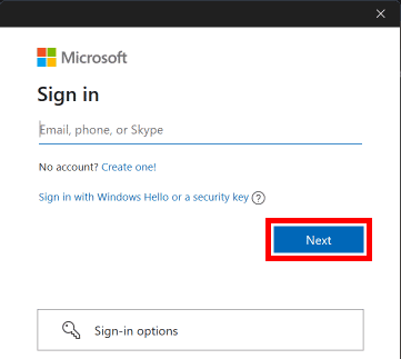 أدخل عنوان بريدك الإلكتروني وانقر فوق الخيار التالي | كيفية تغيير حساب Microsoft على Minecraft PE