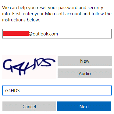 Enter your email id and security captcha