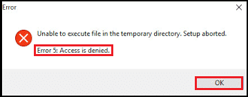 Error 5 Access is denied