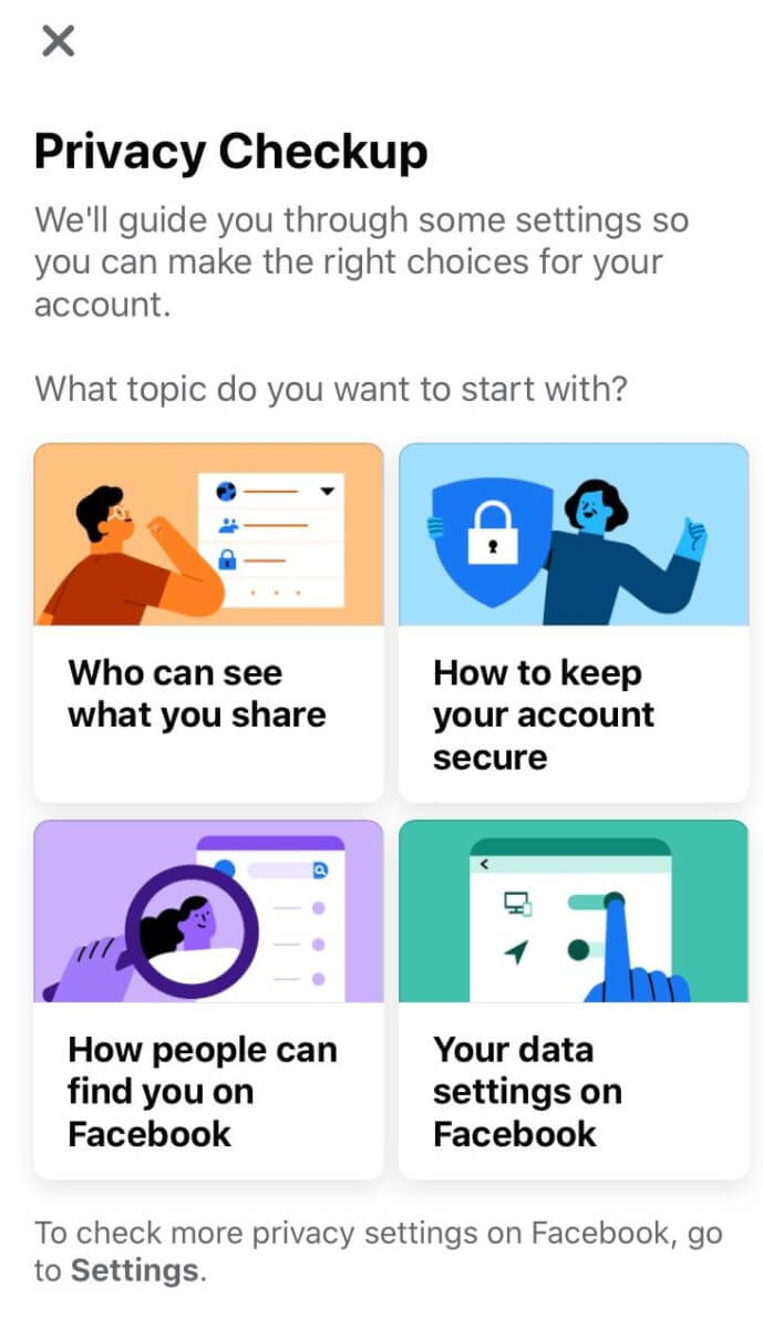 Facebook lets you change the security settings for a number of things, from who can see your posts and friends list to how people find you.