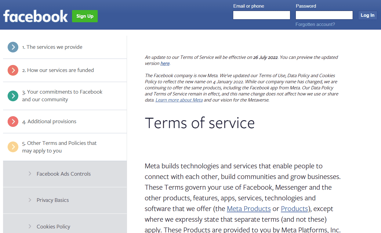 Facebook terms of service | Why Have My Facebook Photos Disappeared?