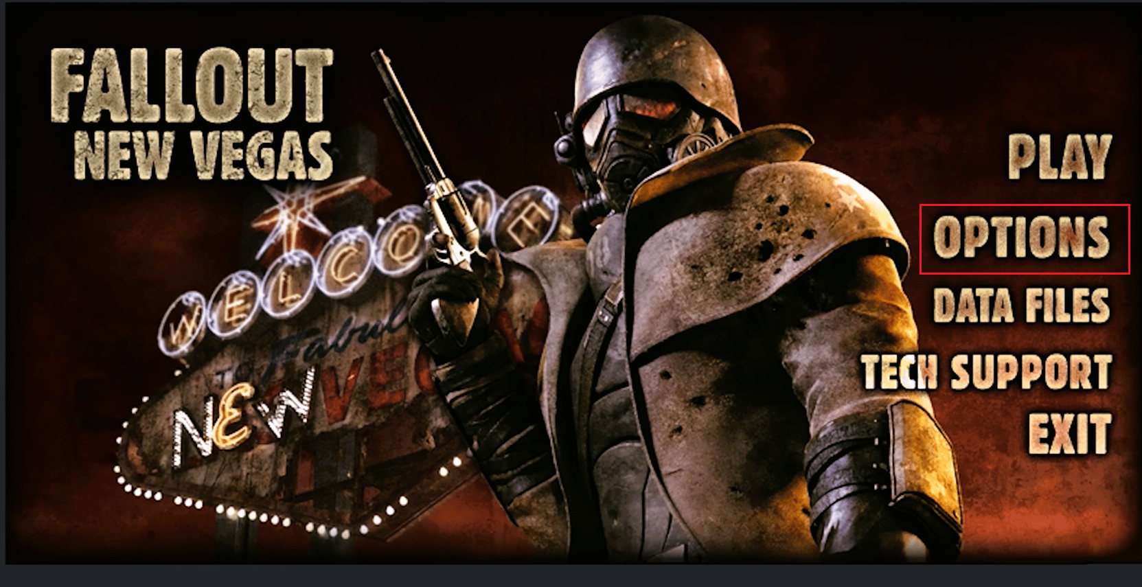 Opciones de Fallout New Vegas