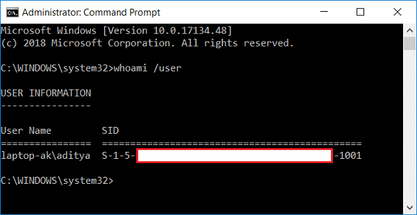 Find Security Identifier (SID) of Current User whoami /user | Find Security Identifier (SID) of User in Windows 10