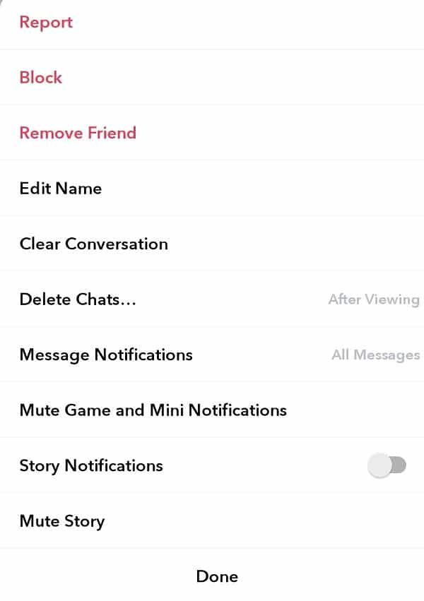 Find options to block and remove that friend