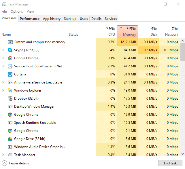 Fix 100% Disk Usage In Task Manager In Windows 10