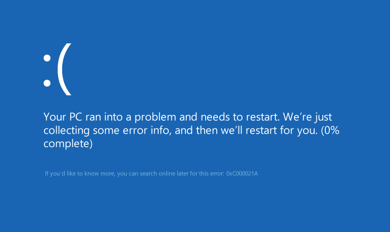 Fix BSOD Error 0xc000021a in Windows 10