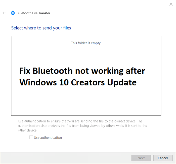 Fix Bluetooth not working after Windows 10 Creators Update