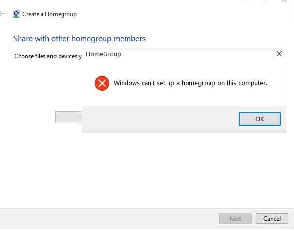 Исправление невозможно создать домашнюю группу в Windows 10