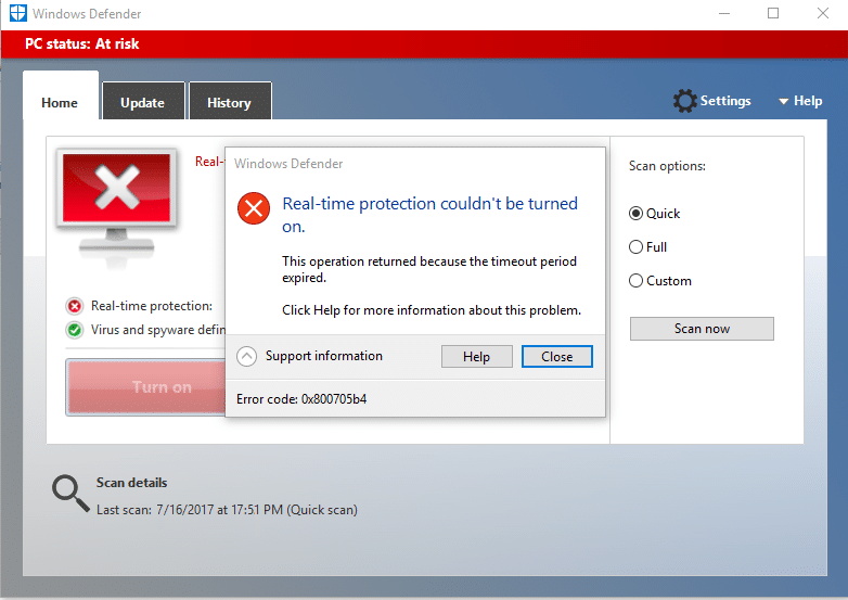 Fix Can’t Turn ON Windows Defender