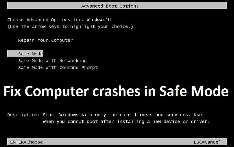 Fix Computer crashes in Safe Mode