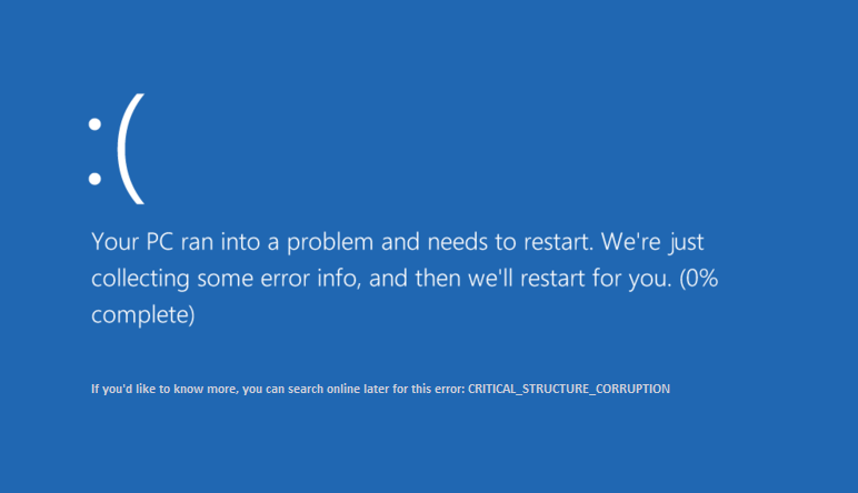 Fix Critical Structure Corruption Error on Windows 10