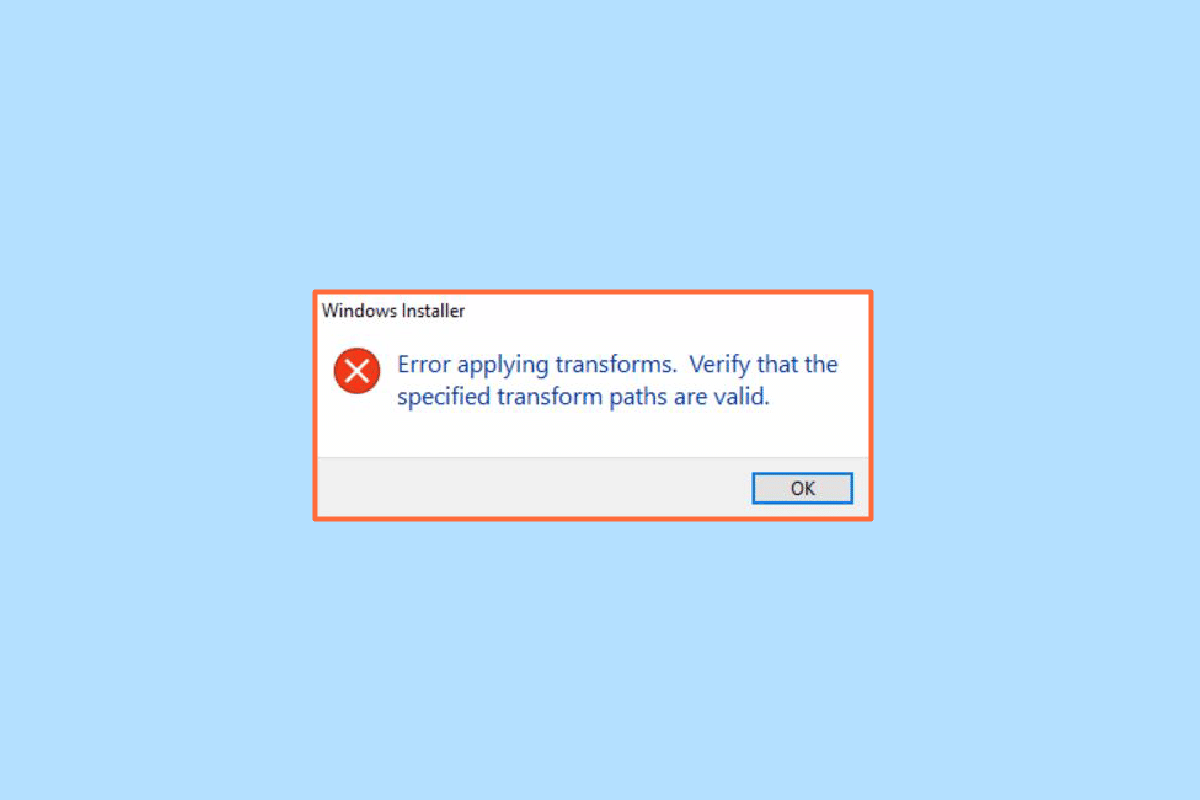 Fix Error Applying Transforms in Windows 10