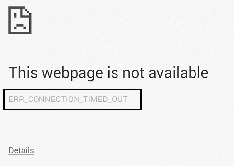 Fix ERR_CONNECTION_TIMED_OUT Chrome error