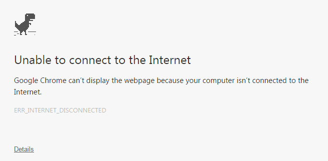 Fix ERR_INTERNET_DISCONNECTED in Chrome
