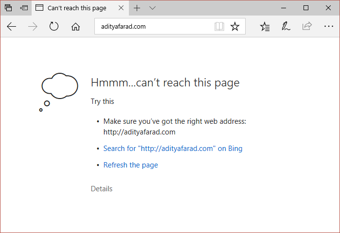 Hmm, we can’t reach this page error in Microsoft Edge [SOLVED]