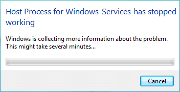 Fix Host Process for Windows Services has stopped working