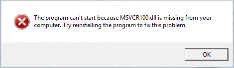 Fix MSVCP100.dll is missing or not found error