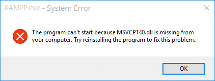 Fix MSVCP140.dll fehlt in Windows 10