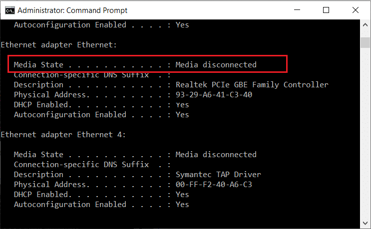 Fix Media Disconnected Error on Windows 10