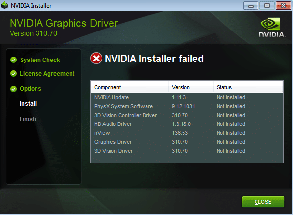 NVIDIA Installer Failed Error on Windows 10 [SOLVED]
