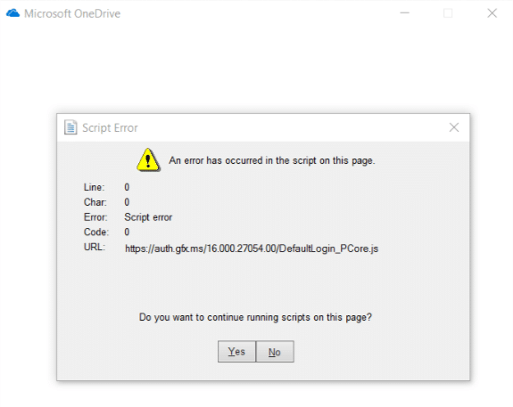 Fix OneDrive Script Error on Windows 10