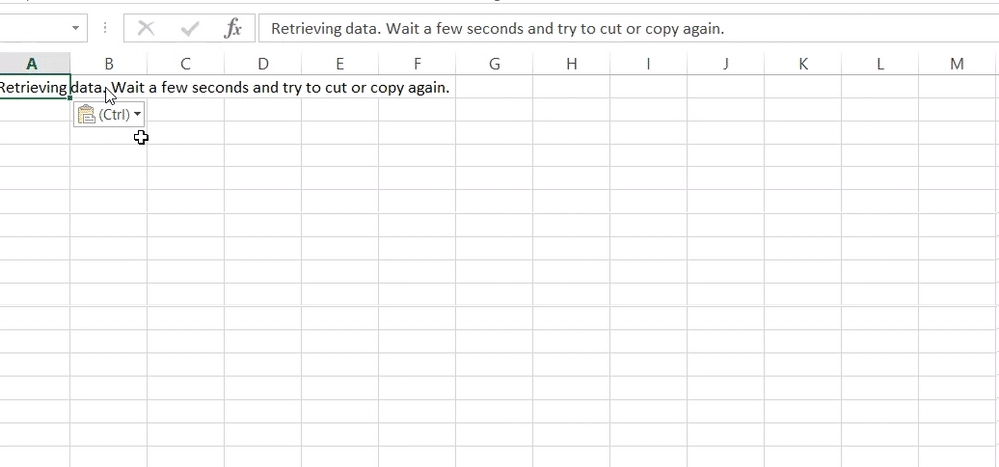 Fix Retrieving Data. Wait A Few Seconds And Try To Cut Or Copy Again Error In Excel