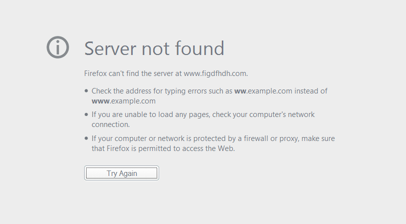 Fix Server Not Found Error in Firefox