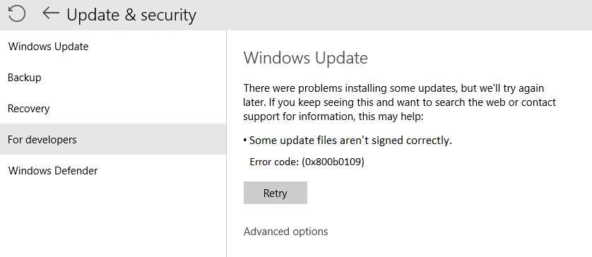 Fix Some Update Files aren't signed correctly Windows Update Error