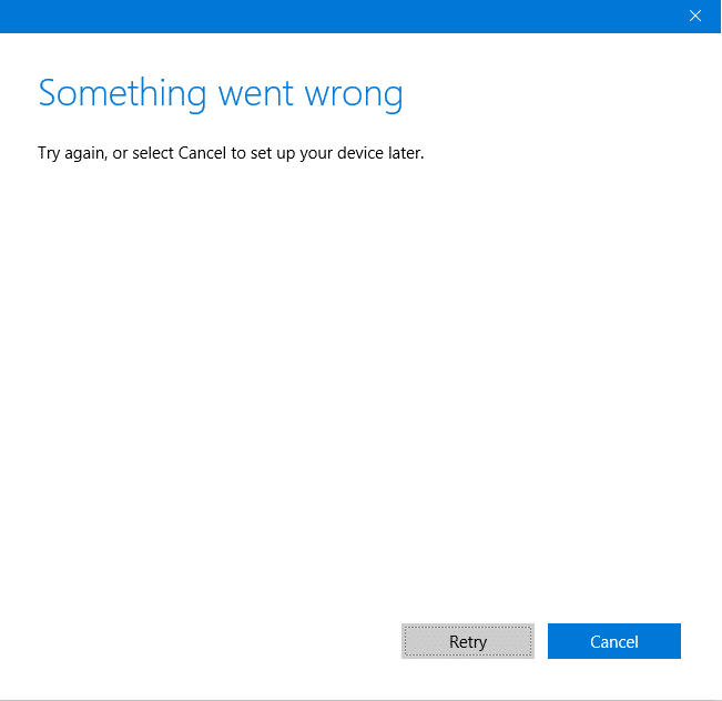 Fix Something went wrong error while creating account in Windows 10