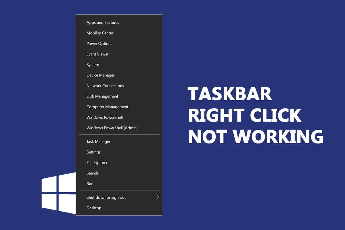 Fix Taskbar Right Click Not Working