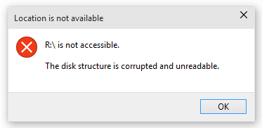 The Disk Structure is Corrupted and Unreadable [FIXED]
