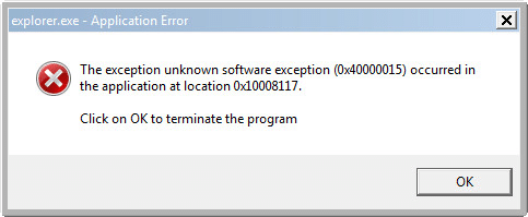 Correggere l'eccezione software sconosciuta (0x40000015) si è verificata nell'applicazione