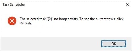 Fix The select task “{0}” no longer exists error