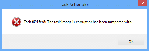 Fix The task image is corrupt or has been tampered with