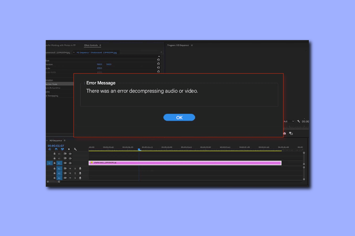 Fix Premiere Pro There Was an Error Decompressing Audio or Video