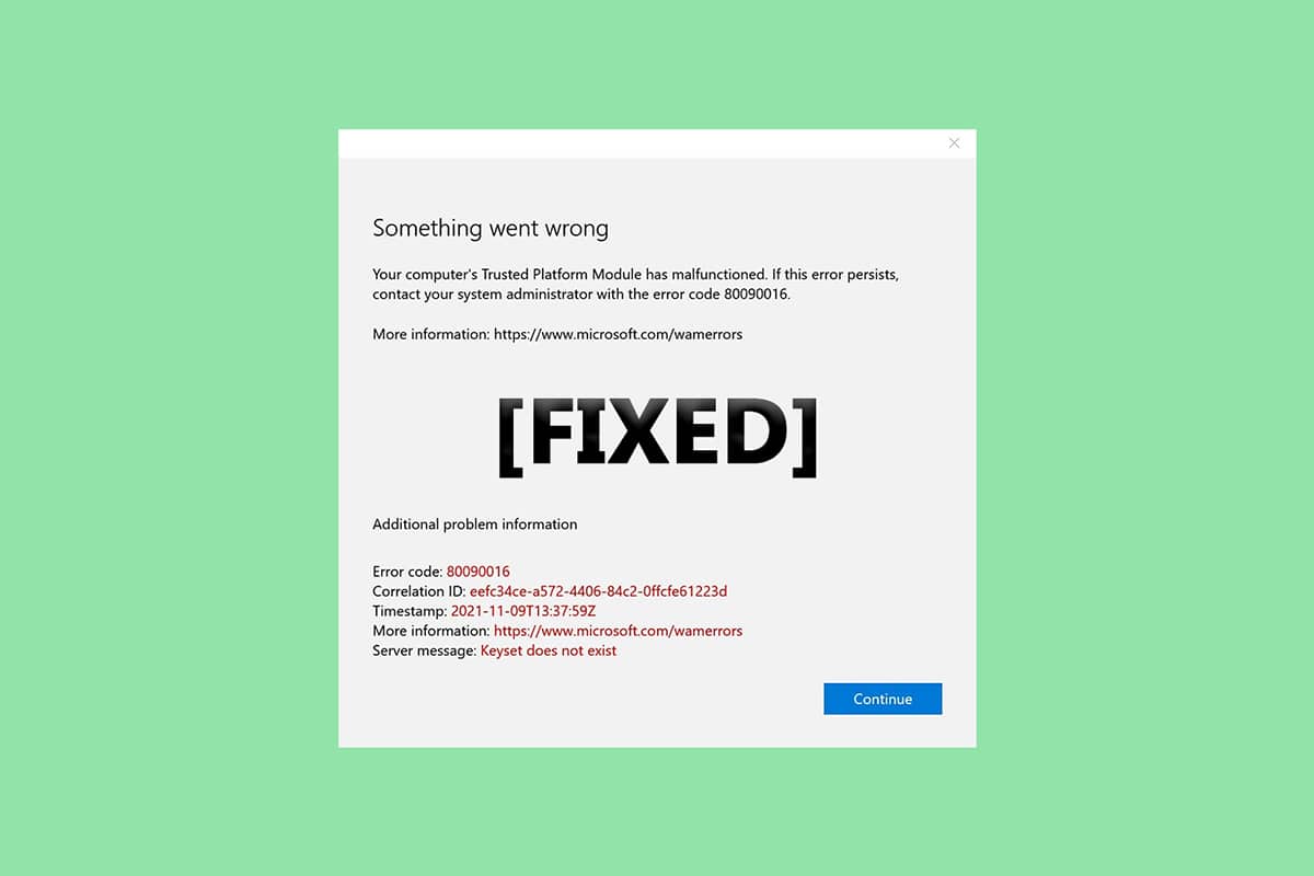 Fix Trusted Platform Module 80090016 Error in Windows 10