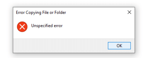 Fix Unspecified error when copying a file or folder in Windows 10
