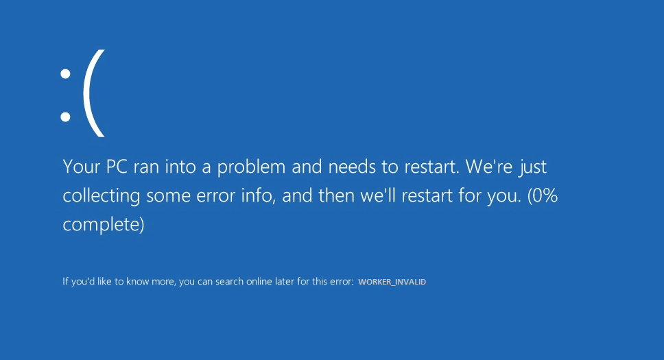 Fix WORKER_INVALID Blue Screen Error on Windows 10