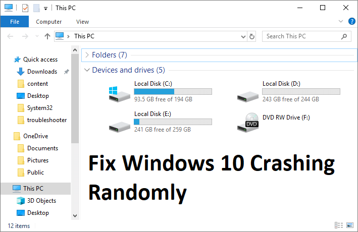 Fix Windows 10 Crashing Randomly