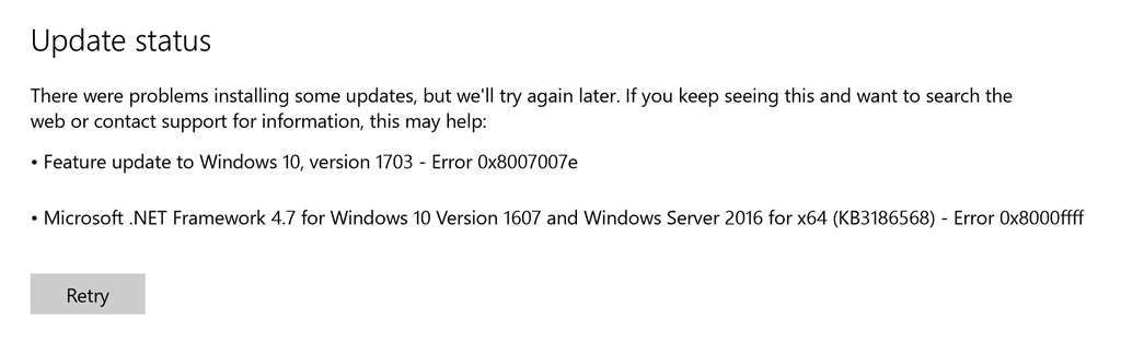 Fix Windows Update Error 0x8007007e