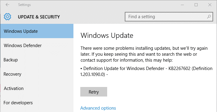 Исправить ошибку Windows Update 0x80248007