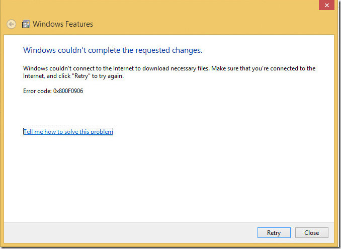 Fix Windows couldn't complete the requested changes error
