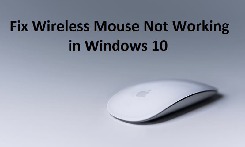 Fix Wireless Mouse Not Working in Windows 10