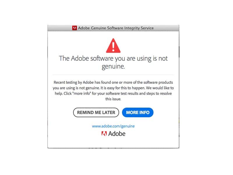 Fix Adobe Software You Are Using Is Not Genuine Error